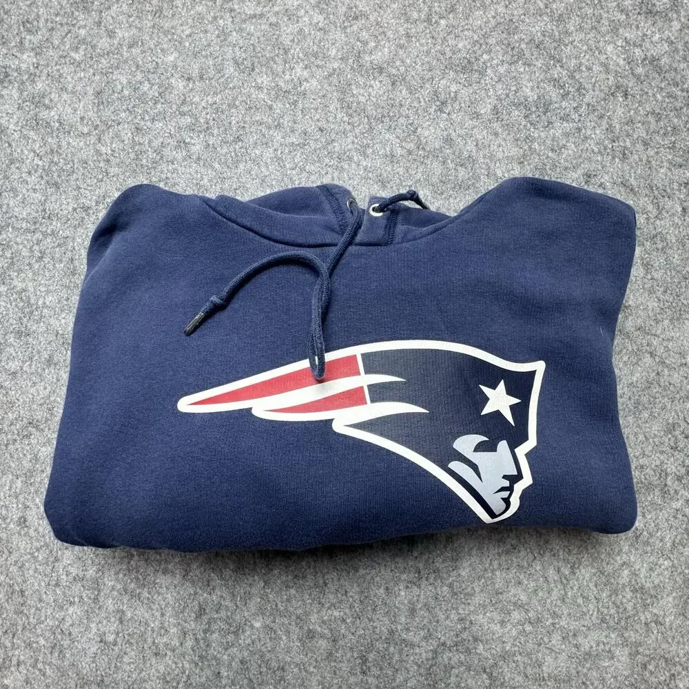 New England Patriots Hoodie Mens XL Blue NFL Football Nike Sweatshirt Logo